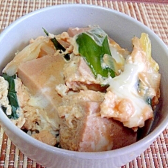 煮汁がジュワ～❤高野豆腐とねぎのたまご丼❤